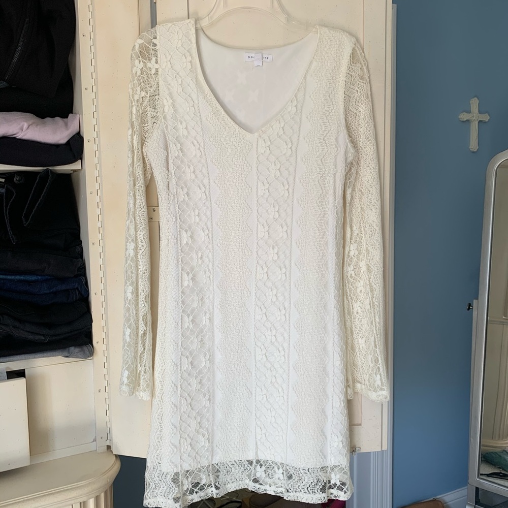 Socialite White Knit dress